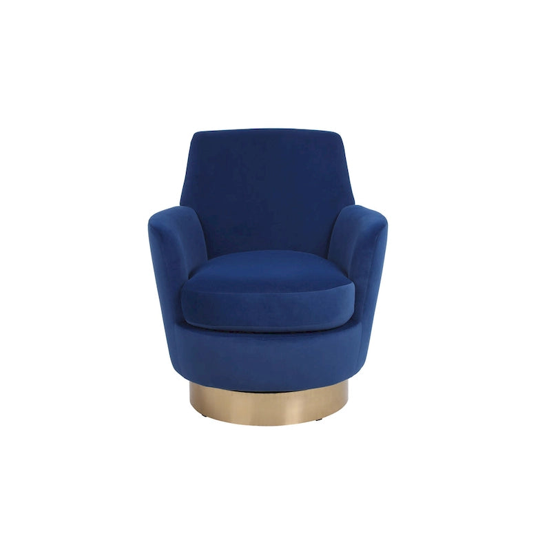 Fauteuil pivotant en velours doux - 28.3 x 29.3 x 32.7