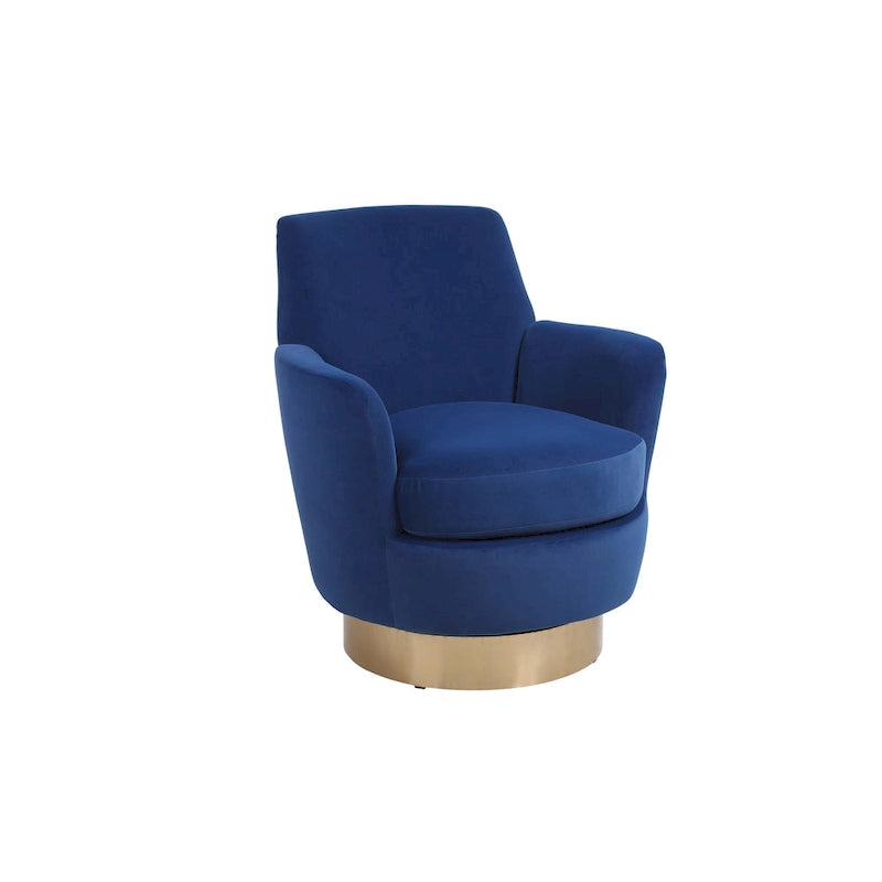 Fauteuil pivotant en velours doux - 28.3 x 29.3 x 32.7