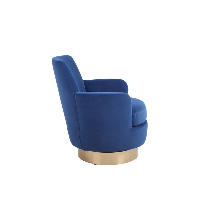 Fauteuil pivotant en velours doux - 28.3 x 29.3 x 32.7