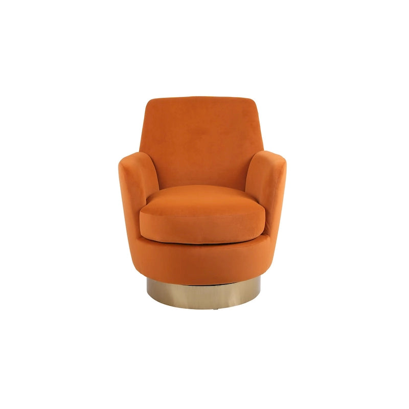 Fauteuil pivotant en velours doux - 28.3 x 29.3 x 32.7