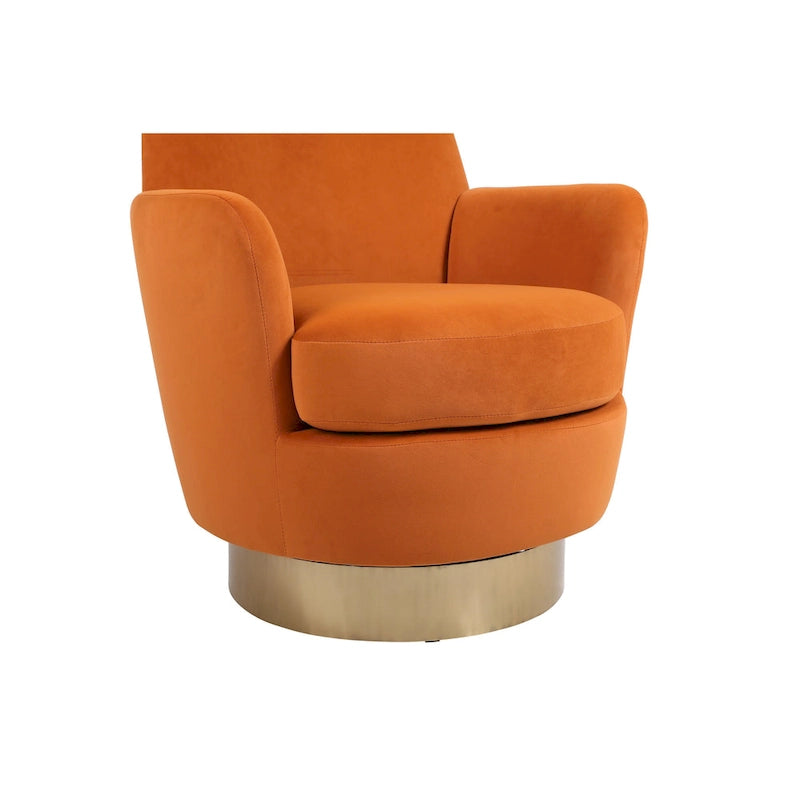 Fauteuil pivotant en velours doux - 28.3 x 29.3 x 32.7