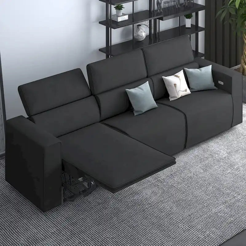 Canapé inclinable électrique Mixoy, canapé inclinable électrique en similicuir, sièges de cinéma avec port de chargement USB