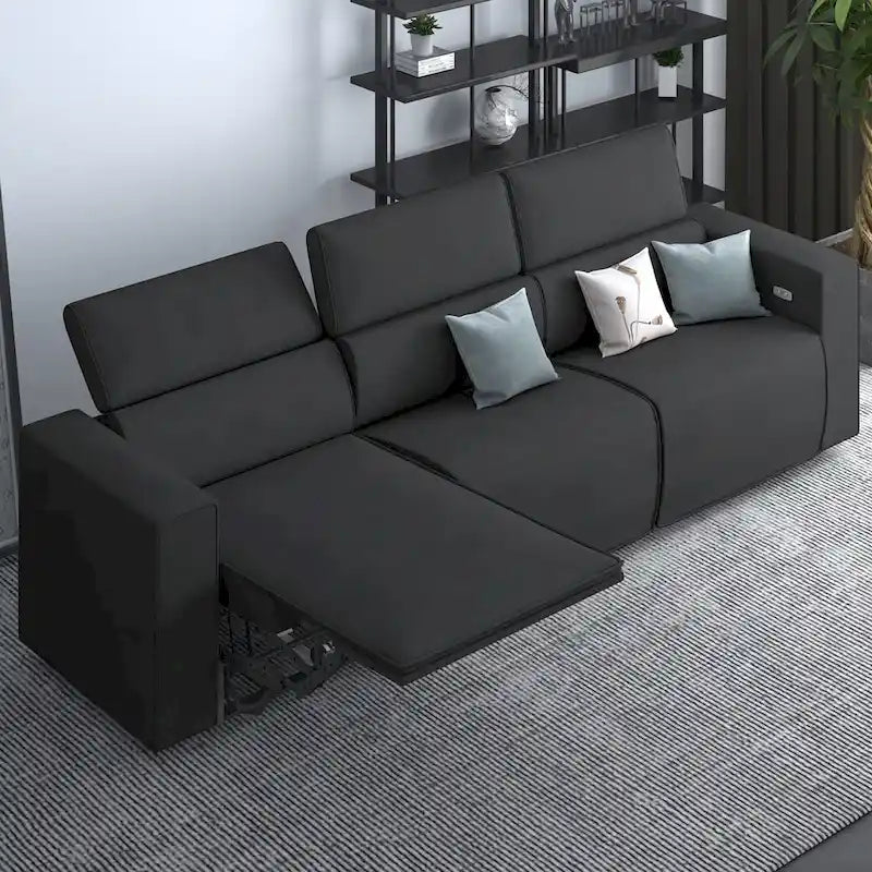 Canapé inclinable électrique Mixoy, canapé inclinable électrique en similicuir, sièges de cinéma avec port de chargement USB