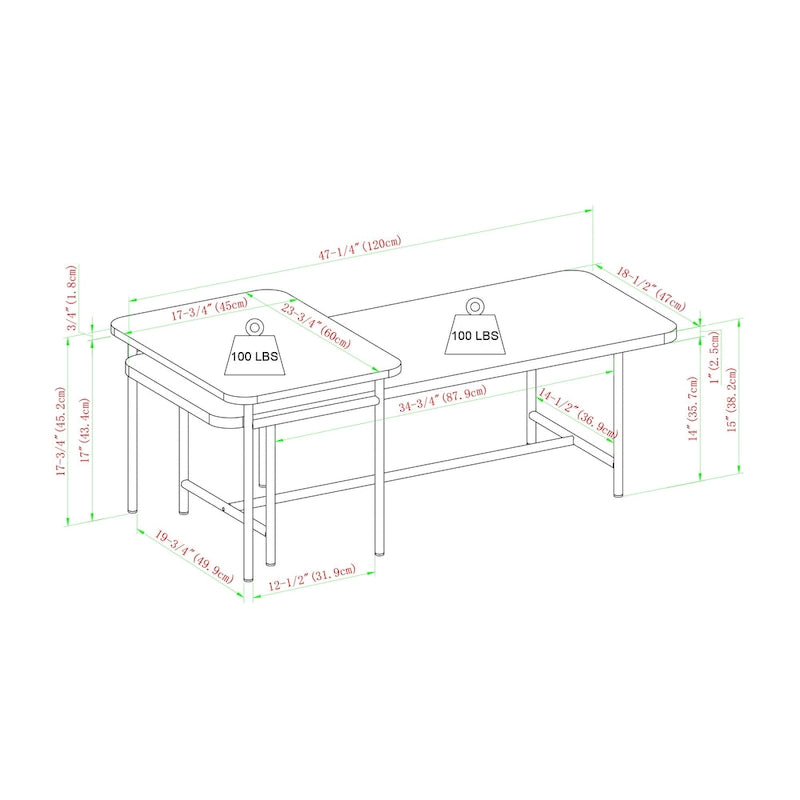 Tables basses gigognes contemporaines Middlebrook
