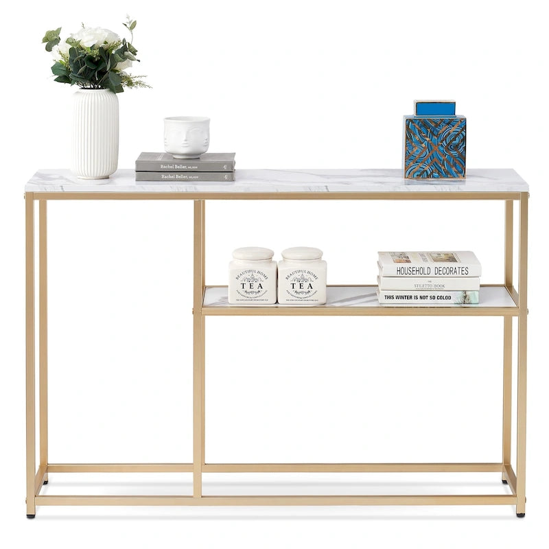 MCombo Console étroite avec étagère de rangement pour salon, MDF Sauge80 - 2,29 m x 3,28 m