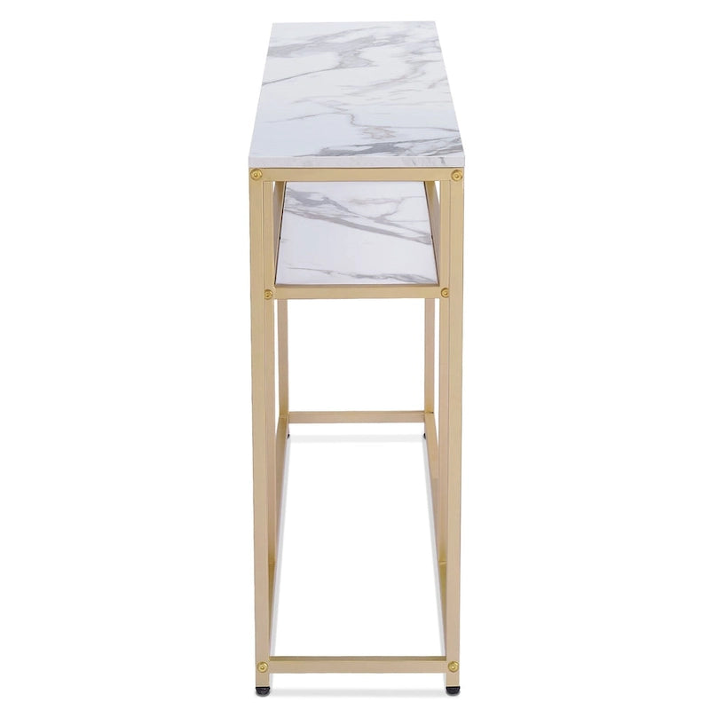 MCombo Console étroite avec étagère de rangement pour salon, MDF Sauge80 - 2,29 m x 3,28 m