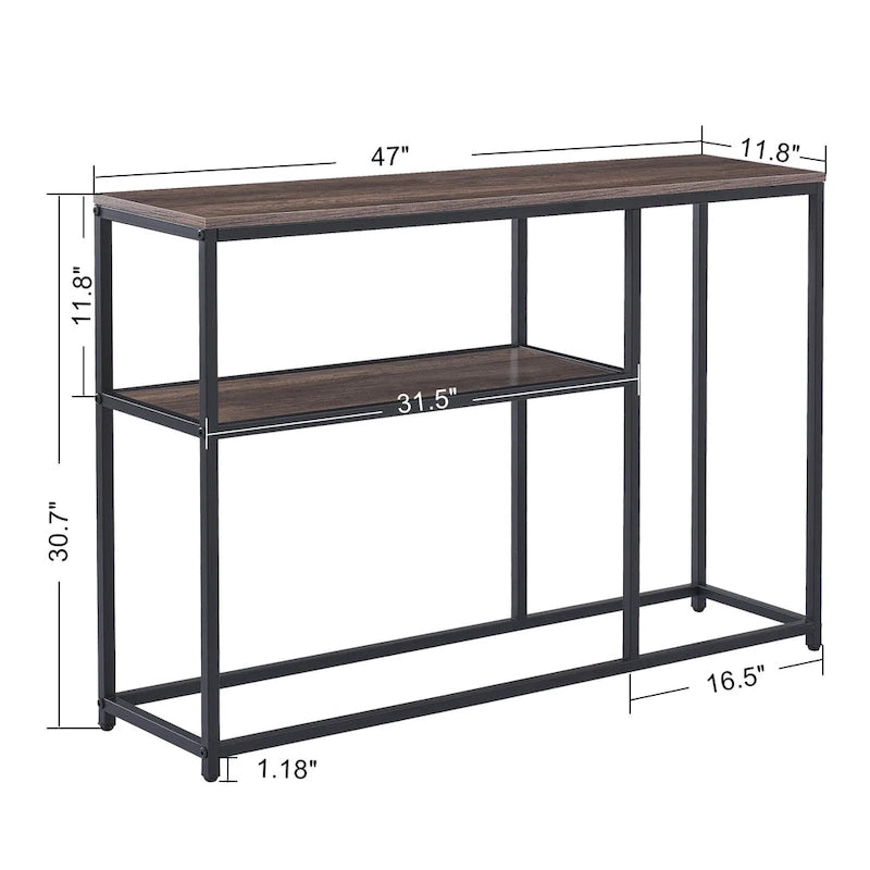 MCombo Console étroite avec étagère de rangement pour salon, MDF Sauge80 - 2,29 m x 3,28 m