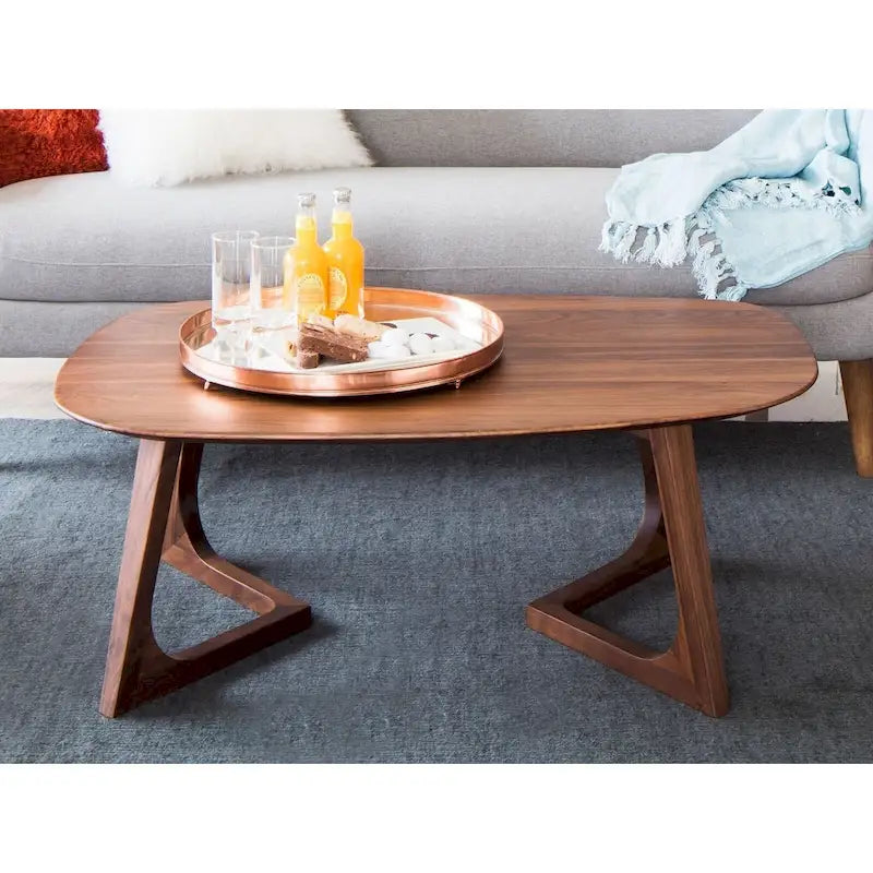Table basse moderne en noyer massif Aurelle Home Gideon - 42 x 27,5 x 15
