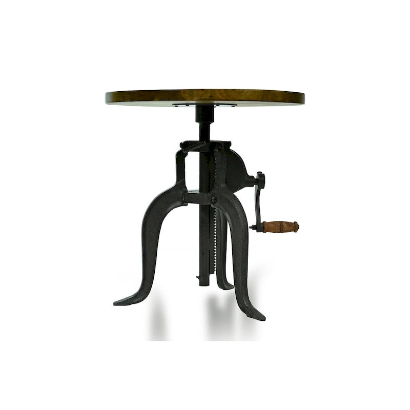 Table d'appoint réglable Carolina Living Regan - Dessus couleur châtaigne - Base noire
