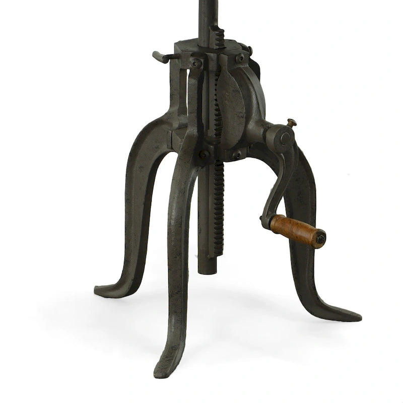 Table d'appoint réglable Carolina Living Regan - Dessus couleur châtaigne - Base noire