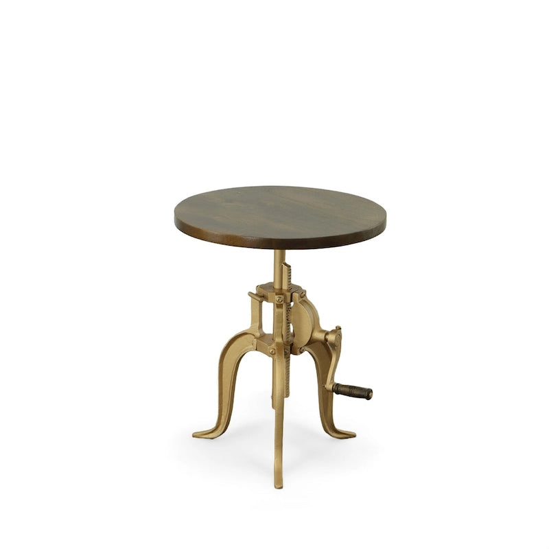 Table d'appoint réglable Carolina Living Regan - Dessus couleur châtaigne - Base noire