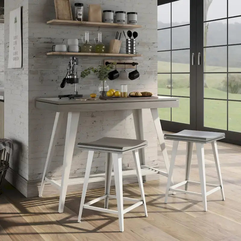 Ensemble table de bar et 2 tabourets Kaylen Modern de Furniture of America, avec piètement en acier