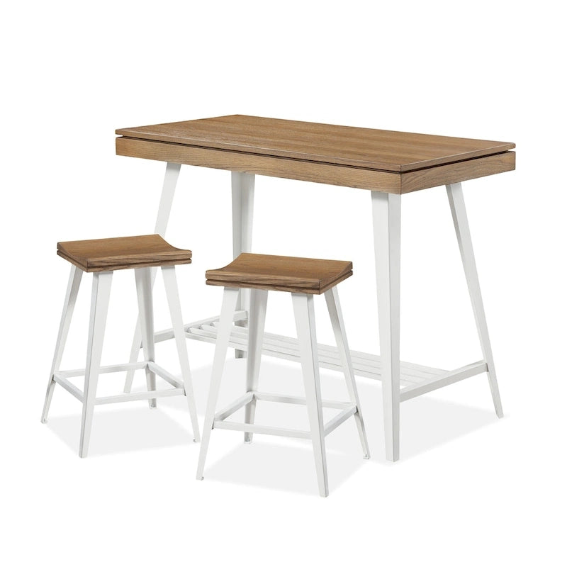 Ensemble table de bar et 2 tabourets Kaylen Modern de Furniture of America, avec piètement en acier