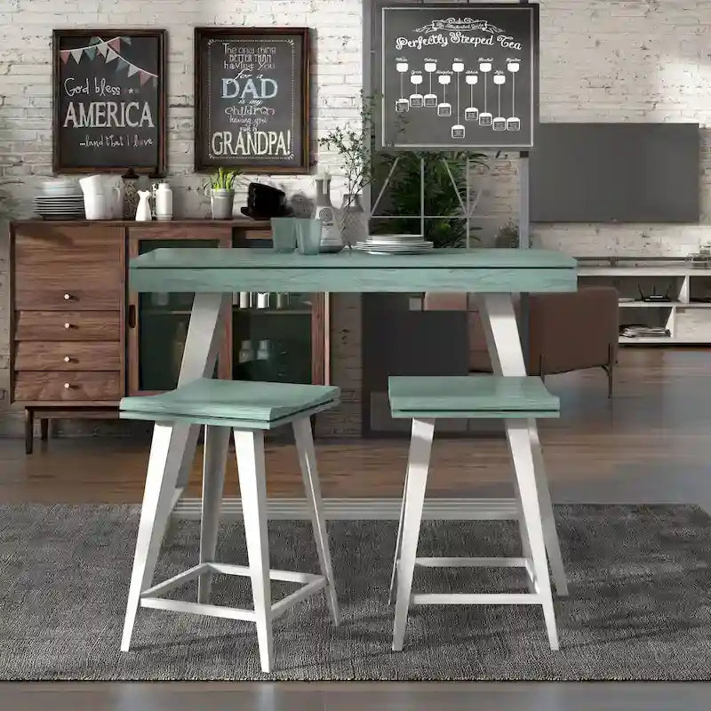 Ensemble table de bar et 2 tabourets Kaylen Modern de Furniture of America, avec piètement en acier