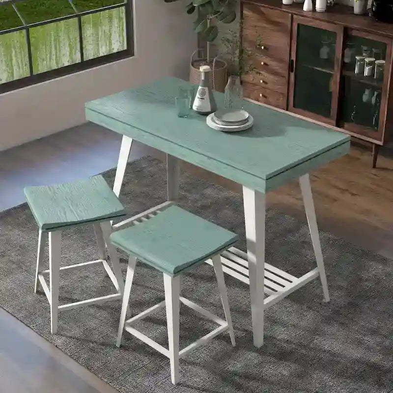 Ensemble table de bar et 2 tabourets Kaylen Modern de Furniture of America, avec piètement en acier