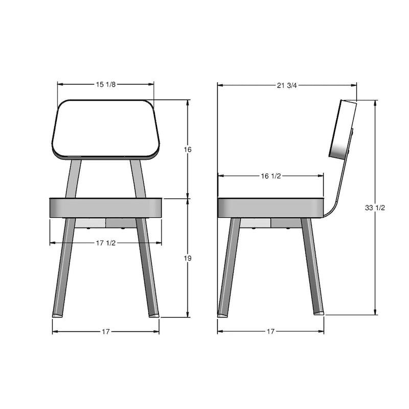 Chaise de salle à manger rembourrée Amisco Clarkson avec pieds en métal