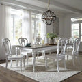 Ensemble de table à pieds 7 pièces Magnolia Manor Antique White Weathered Bark Opt