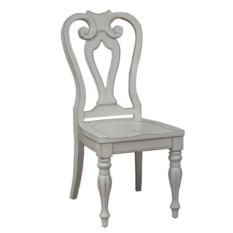 Ensemble de table à pieds 7 pièces Magnolia Manor Antique White Weathered Bark Opt