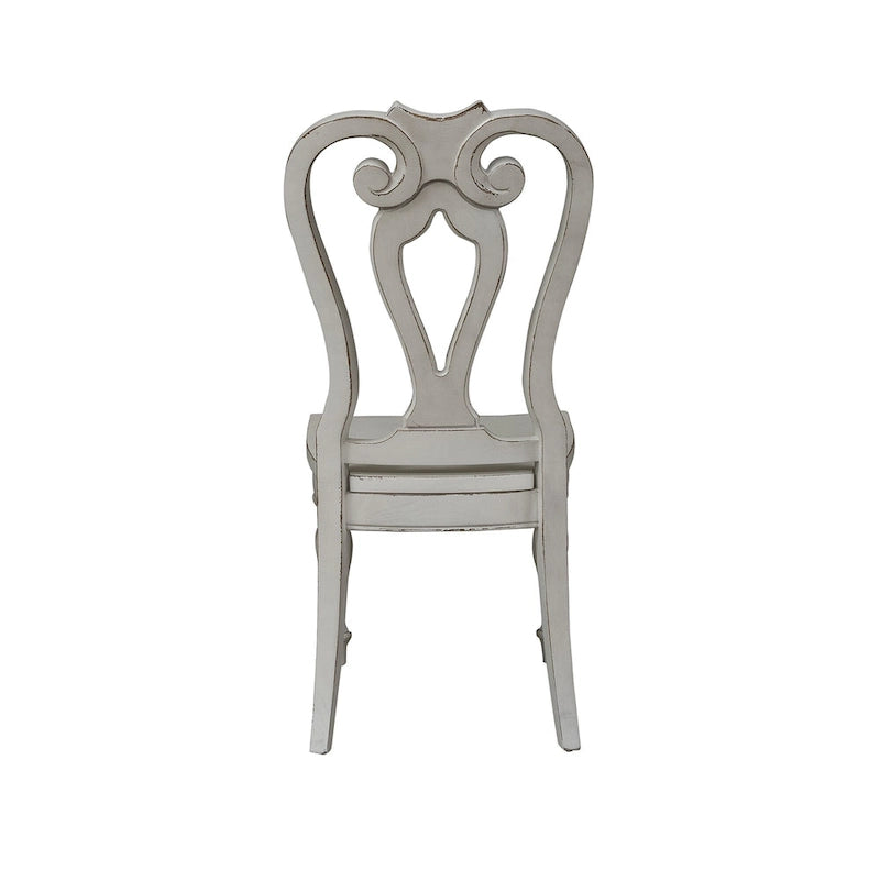 Ensemble de table à pieds 7 pièces Magnolia Manor Antique White Weathered Bark Opt