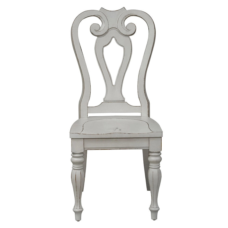 Ensemble de table à pieds 7 pièces Magnolia Manor Antique White Weathered Bark Opt