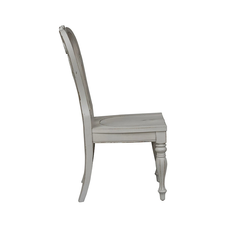 Ensemble de table à pieds 7 pièces Magnolia Manor Antique White Weathered Bark Opt