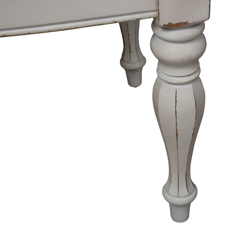 Ensemble de table à pieds 7 pièces Magnolia Manor Antique White Weathered Bark Opt