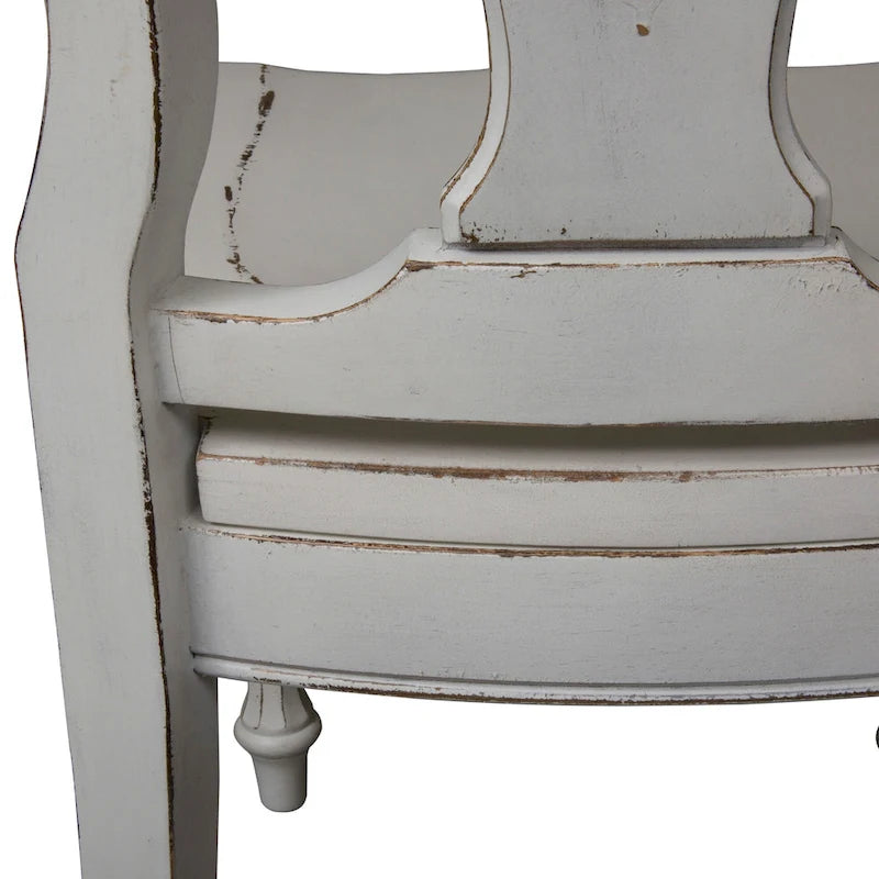 Ensemble de table à pieds 7 pièces Magnolia Manor Antique White Weathered Bark Opt