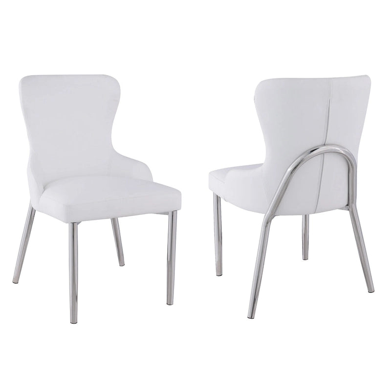 Somette Ema Chaise avec dossier en forme d'ailes, blanches (lot de 2)