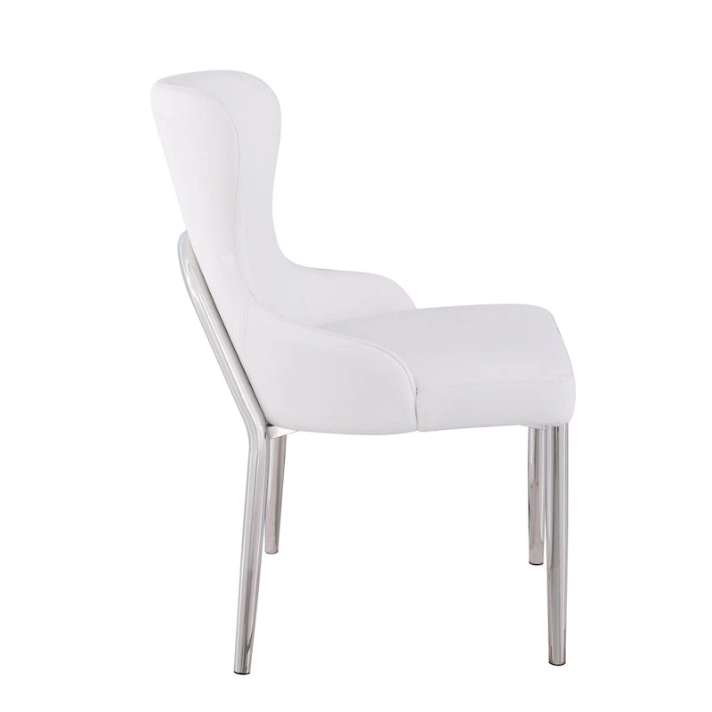 Somette Ema Chaise avec dossier en forme d'ailes, blanches (lot de 2)