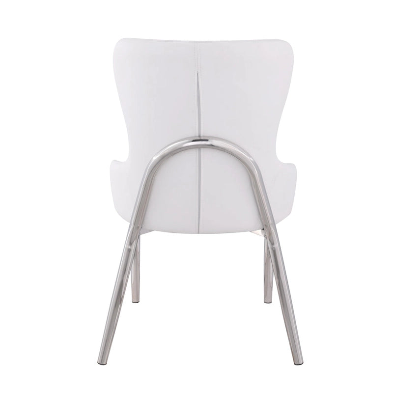Somette Ema Chaise avec dossier en forme d'ailes, blanches (lot de 2)