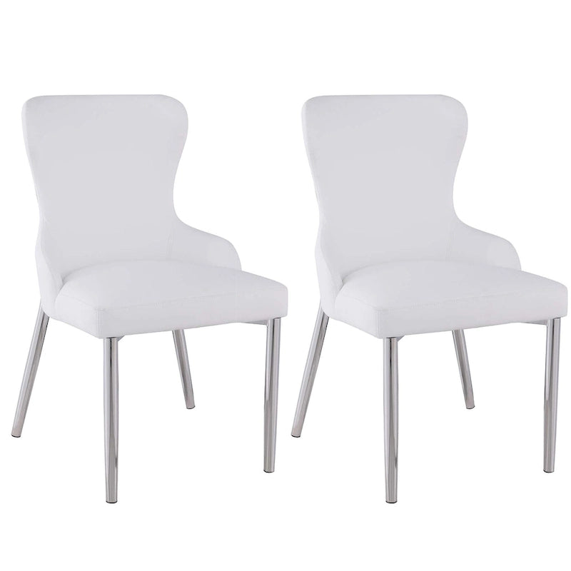 Somette Ema Chaise avec dossier en forme d'ailes, blanches (lot de 2)