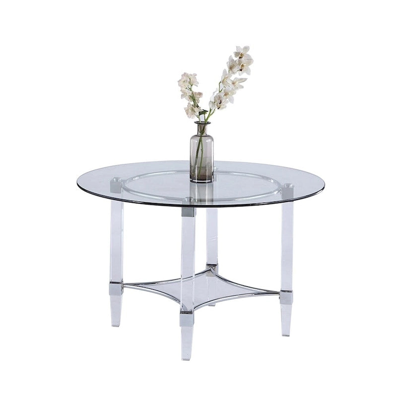 Ensemble de salle à manger Somette 8304 de 5 pièces rond en verre et acrylique