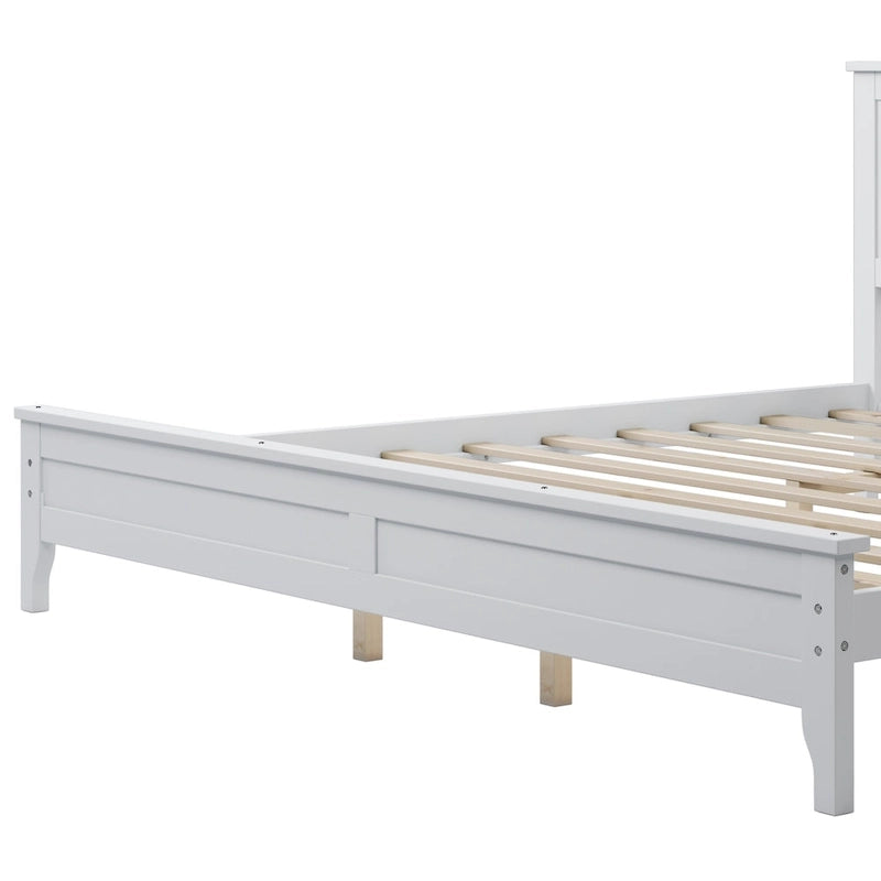 Lit plateforme moderne en bois massif blanc