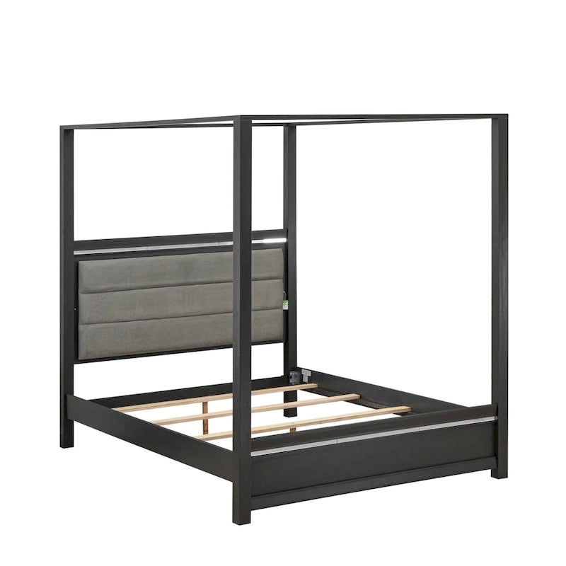 East West Furniture - Ensemble de chambre à coucher Denali Queen Size avec tête de lit rembourrée (Option de pièces)
