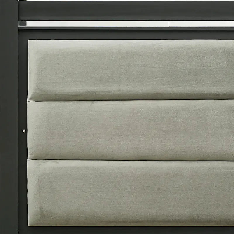 East West Furniture - Ensemble de chambre à coucher Denali Queen Size avec tête de lit rembourrée (Option de pièces)