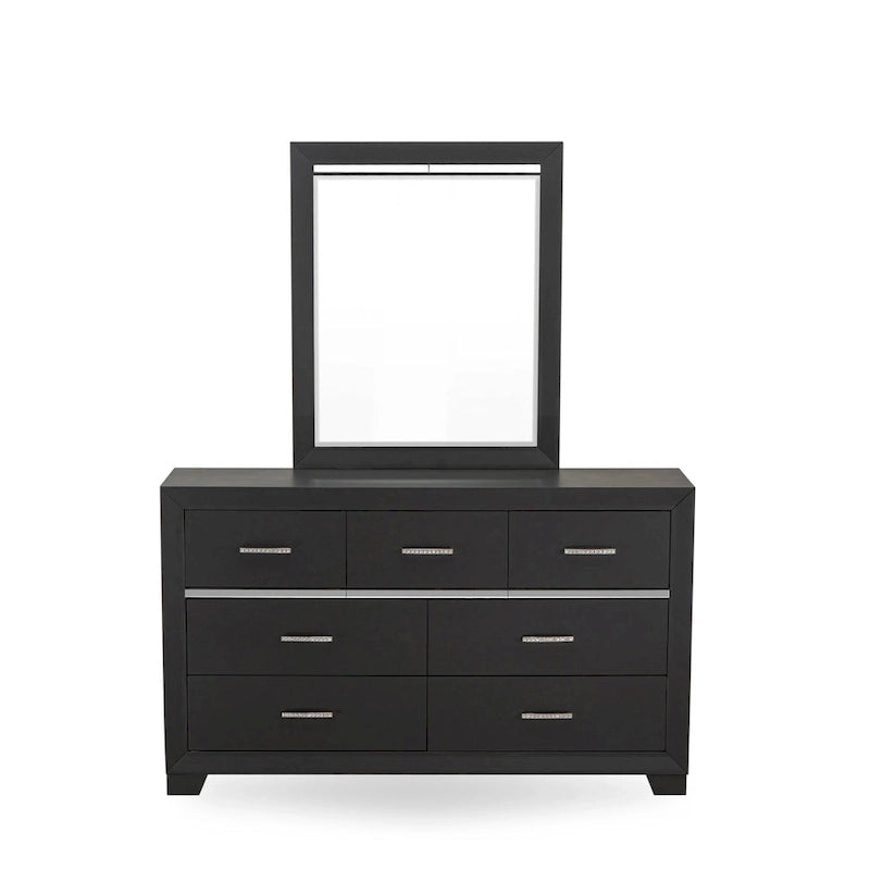 East West Furniture - Ensemble de chambre à coucher Denali Queen Size avec tête de lit rembourrée (Option de pièces)