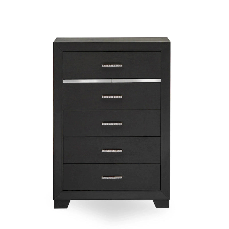 East West Furniture - Ensemble de chambre à coucher Denali Queen Size avec tête de lit rembourrée (Option de pièces)