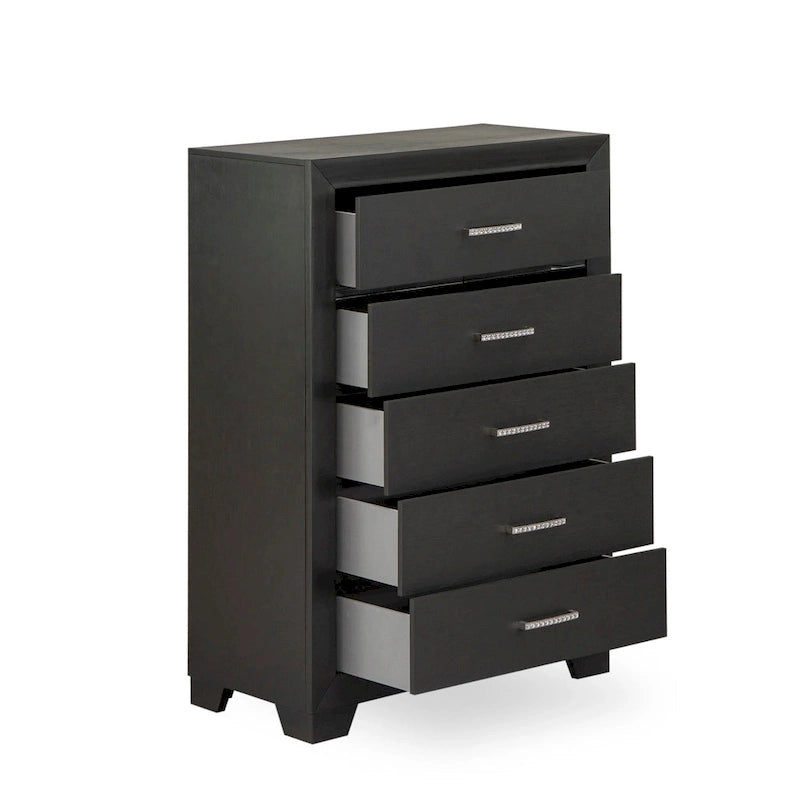 East West Furniture - Ensemble de chambre à coucher Denali Queen Size avec tête de lit rembourrée (Option de pièces)