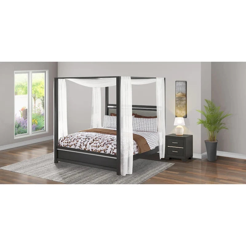 East West Furniture - Ensemble de chambre à coucher Denali Queen Size avec tête de lit rembourrée (Option de pièces)