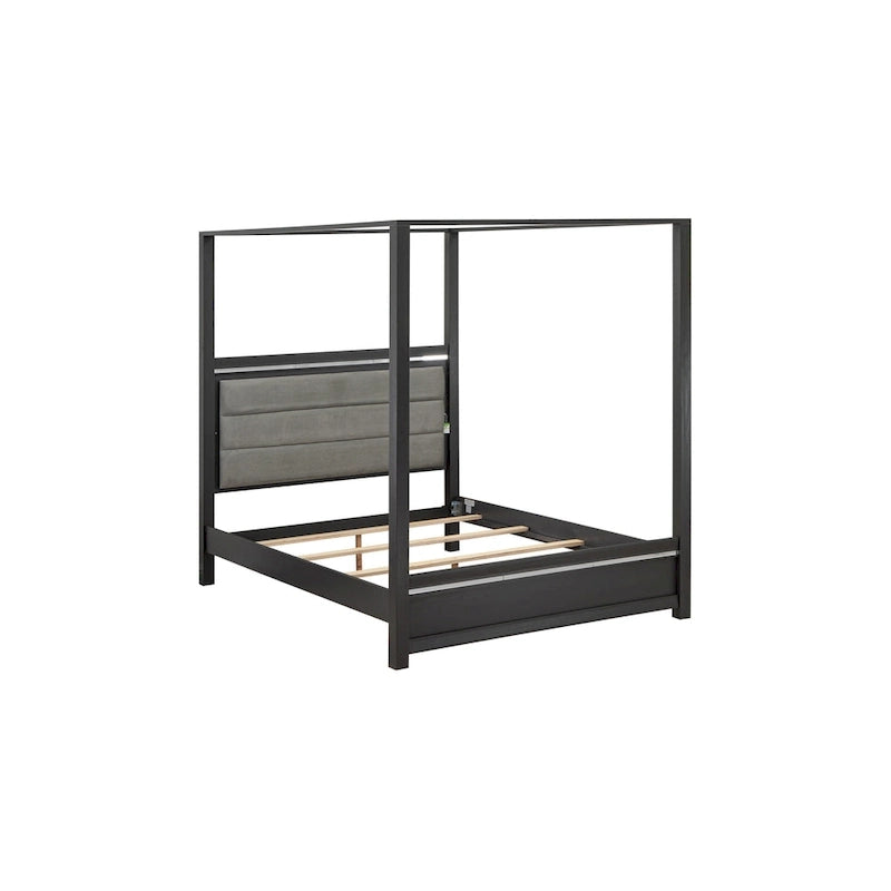 East West Furniture - Ensemble de chambre à coucher Denali Queen Size avec tête de lit rembourrée (Option de pièces)