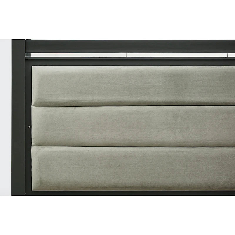 East West Furniture - Ensemble de chambre à coucher Denali Queen Size avec tête de lit rembourrée (Option de pièces)