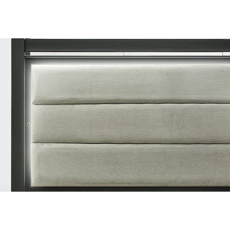 East West Furniture - Ensemble de chambre à coucher Denali Queen Size avec tête de lit rembourrée (Option de pièces)