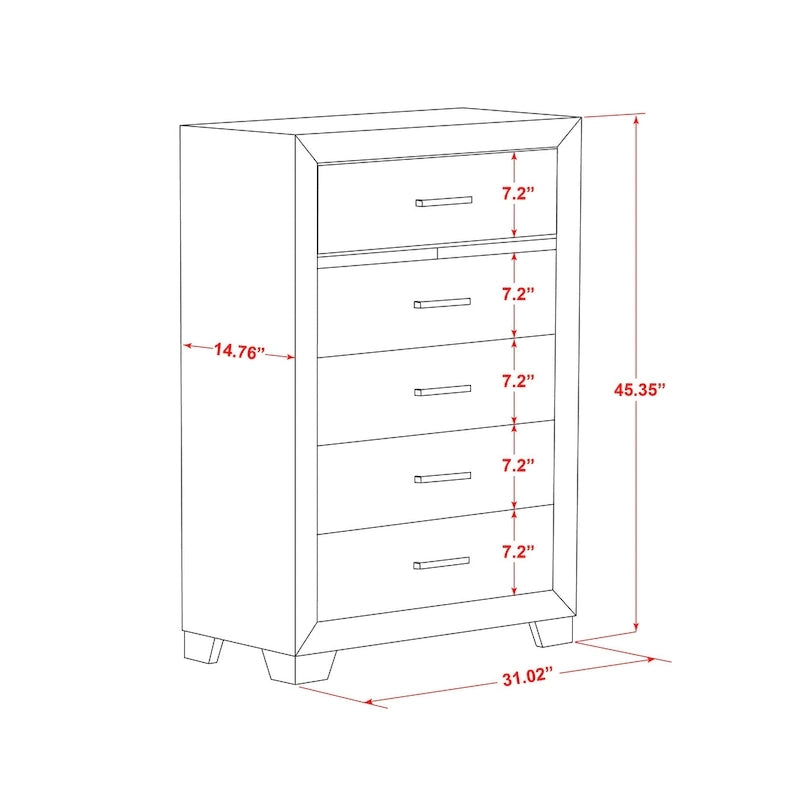 East West Furniture - Ensemble de chambre à coucher Denali Queen Size avec tête de lit rembourrée (Option de pièces)