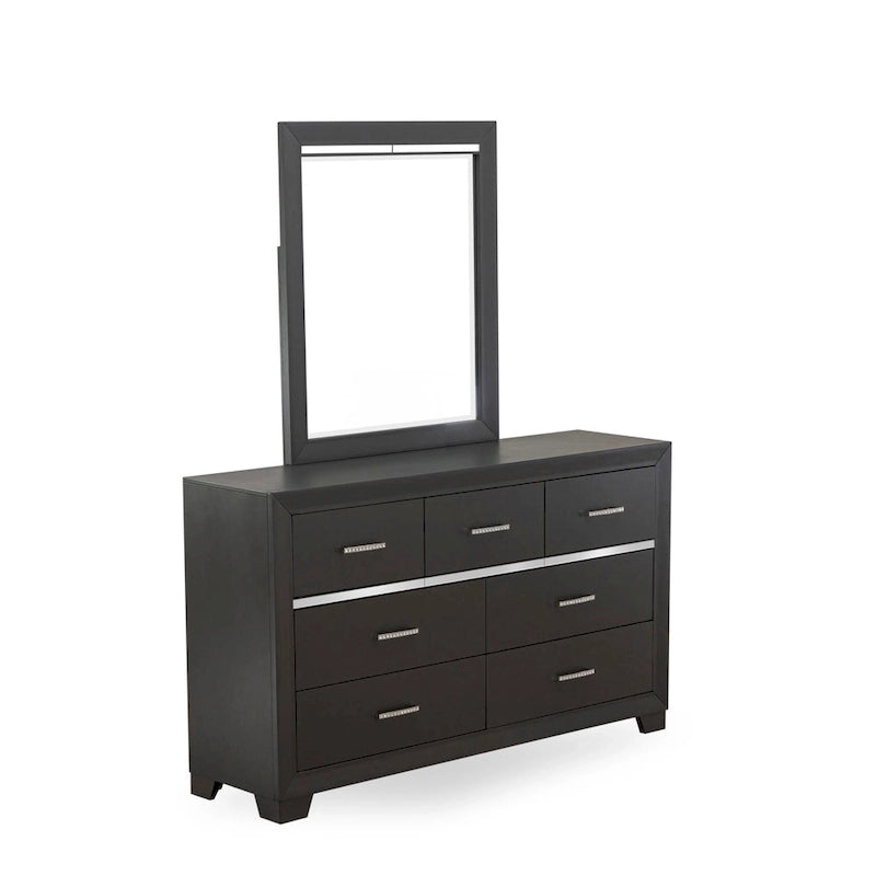 East West Furniture - Ensemble de chambre à coucher Denali Queen Size avec tête de lit rembourrée (Option de pièces)