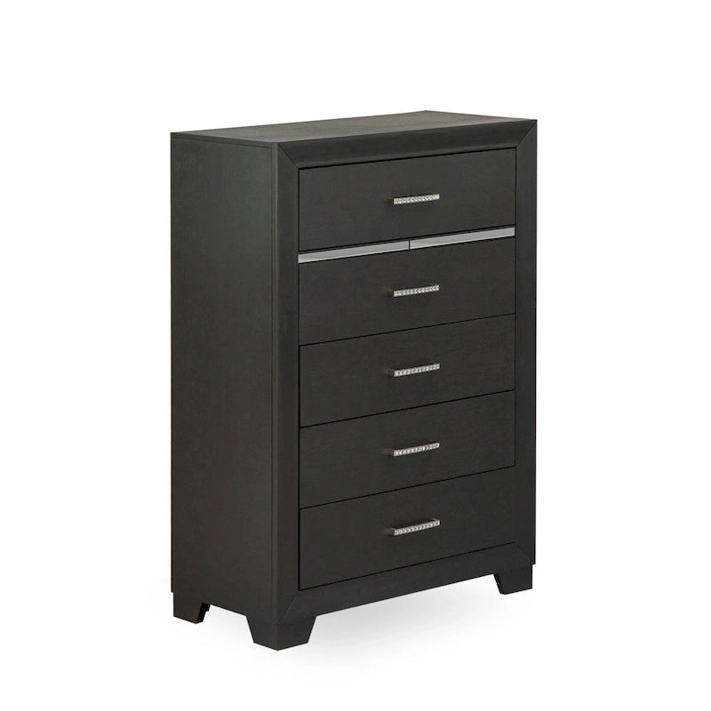East West Furniture - Ensemble de chambre à coucher Denali Queen Size avec tête de lit rembourrée (Option de pièces)