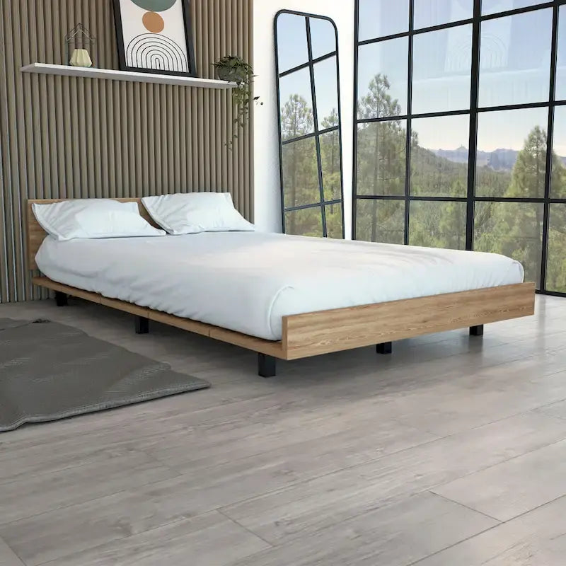 Lit double TUHOME Kaia avec tête de lit