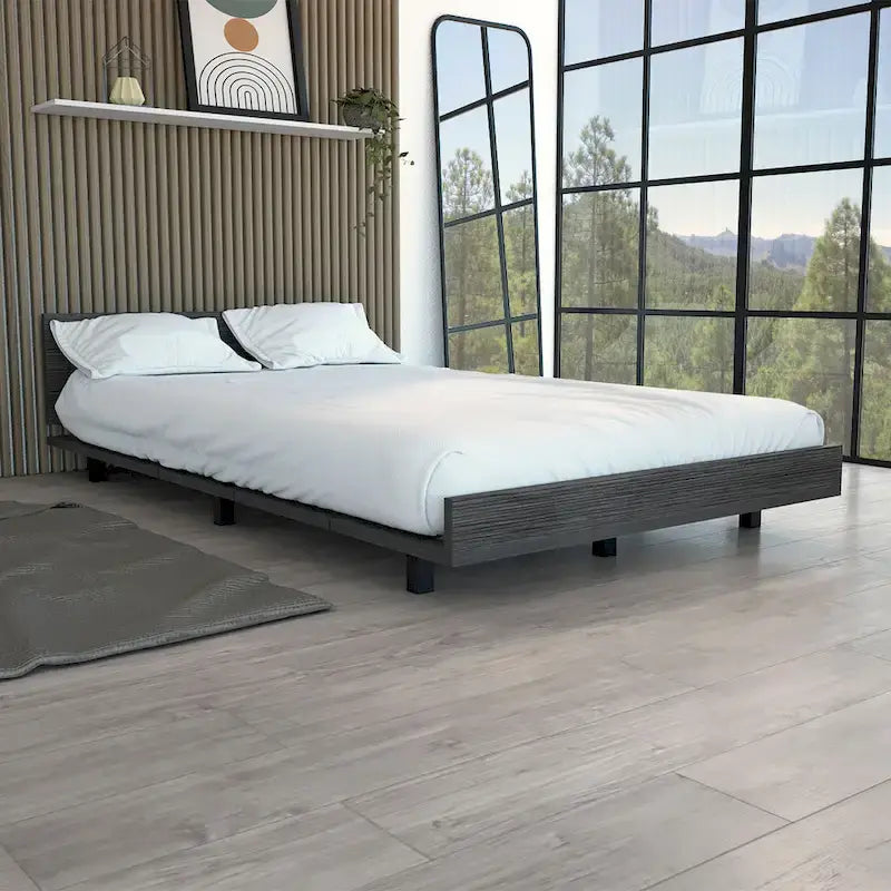 Lit double TUHOME Kaia avec tête de lit