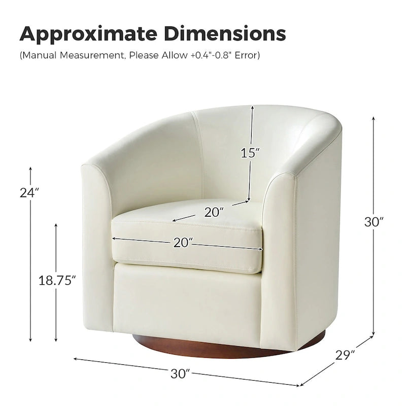 Chaise pivotante moderne Haley en similicuir avec piètement en bois massif, lot de 2 par HULALA HOME