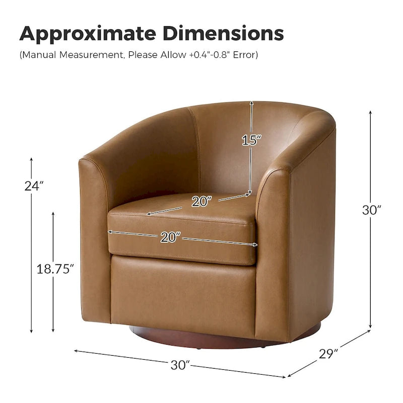 Chaise pivotante moderne Haley en similicuir avec piètement en bois massif, lot de 2 par HULALA HOME