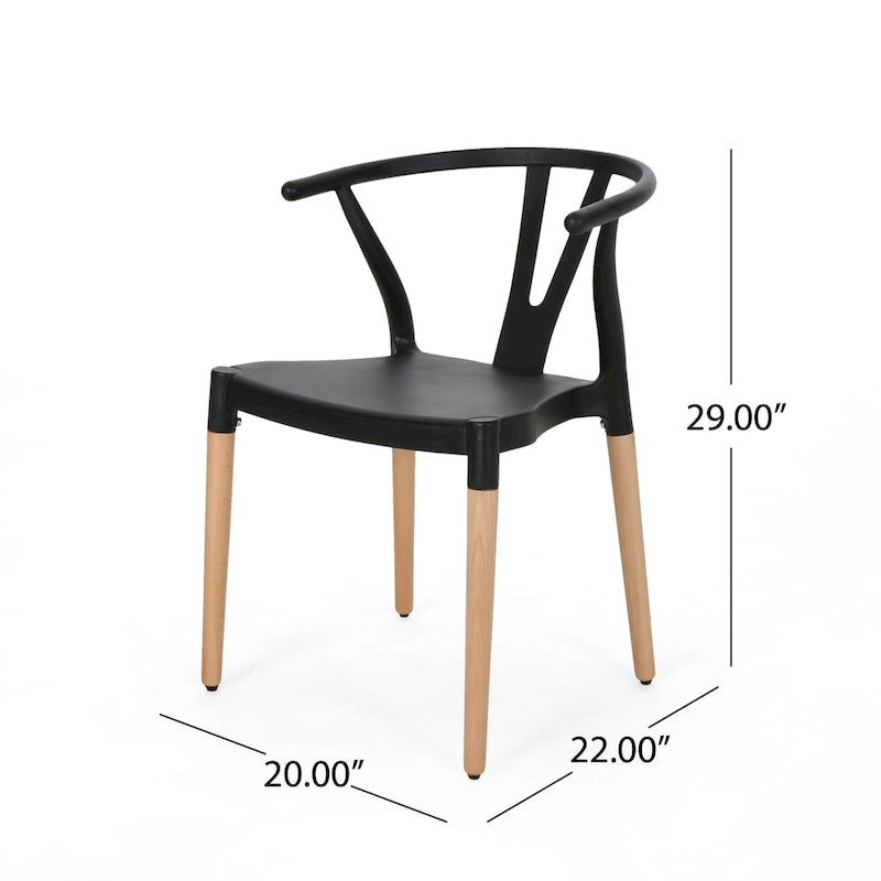 Chaises de salle à manger Mountfair Modern Wood Leg (Lot de 2) par Christopher Knight Home